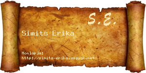 Simits Erika névjegykártya